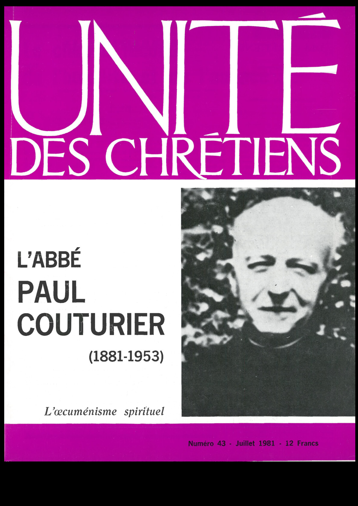 L’abbé Paul Couturier (1881-1953) : L’œcuménisme spirituel