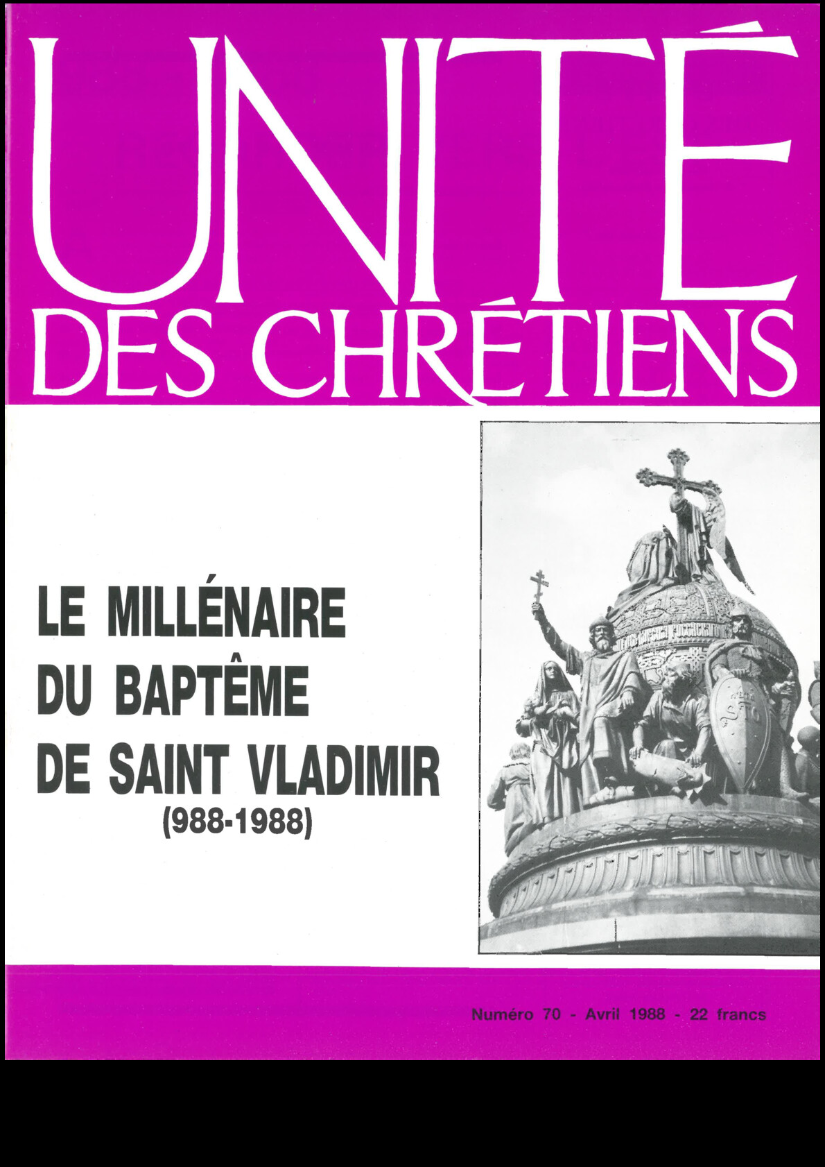 Le millénaire du baptême de Saint Vladimir (988-1988)