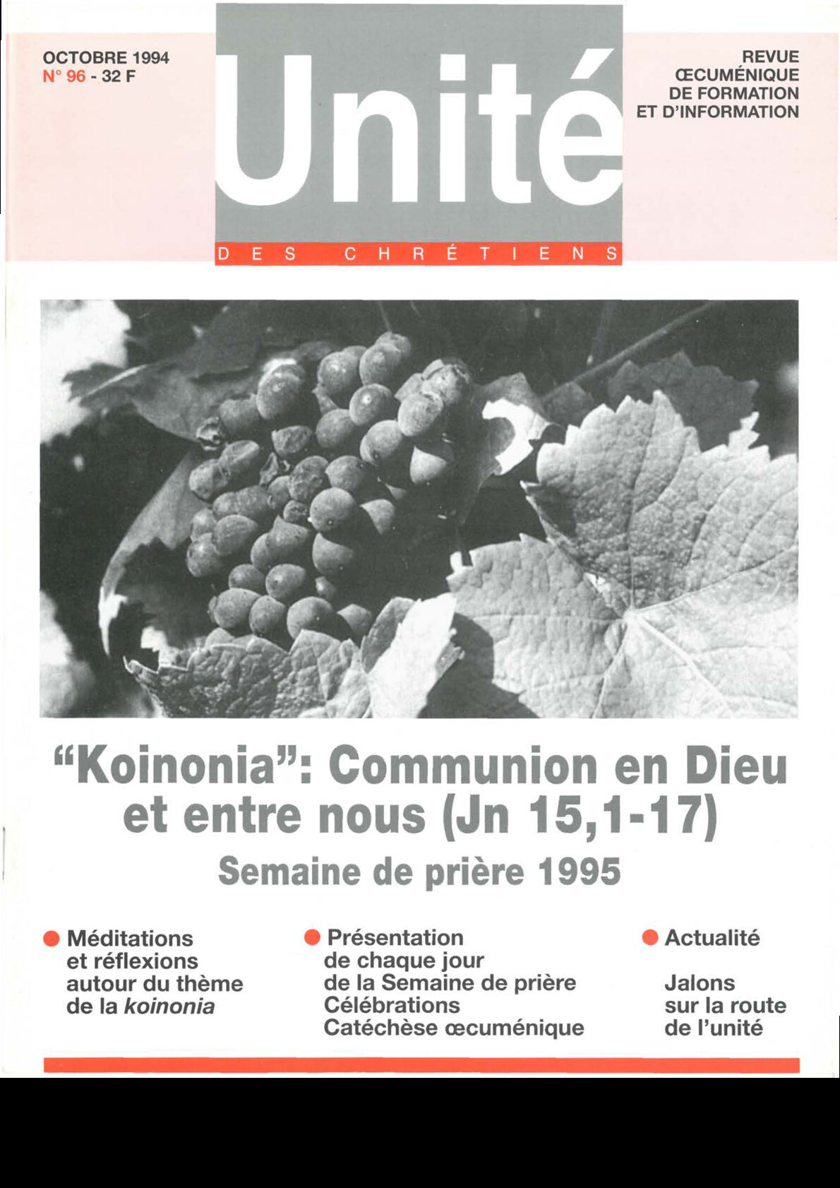 Koinonia : communion en Dieu et entre nous (Jn 15,1-17), (SPPUC 1995)