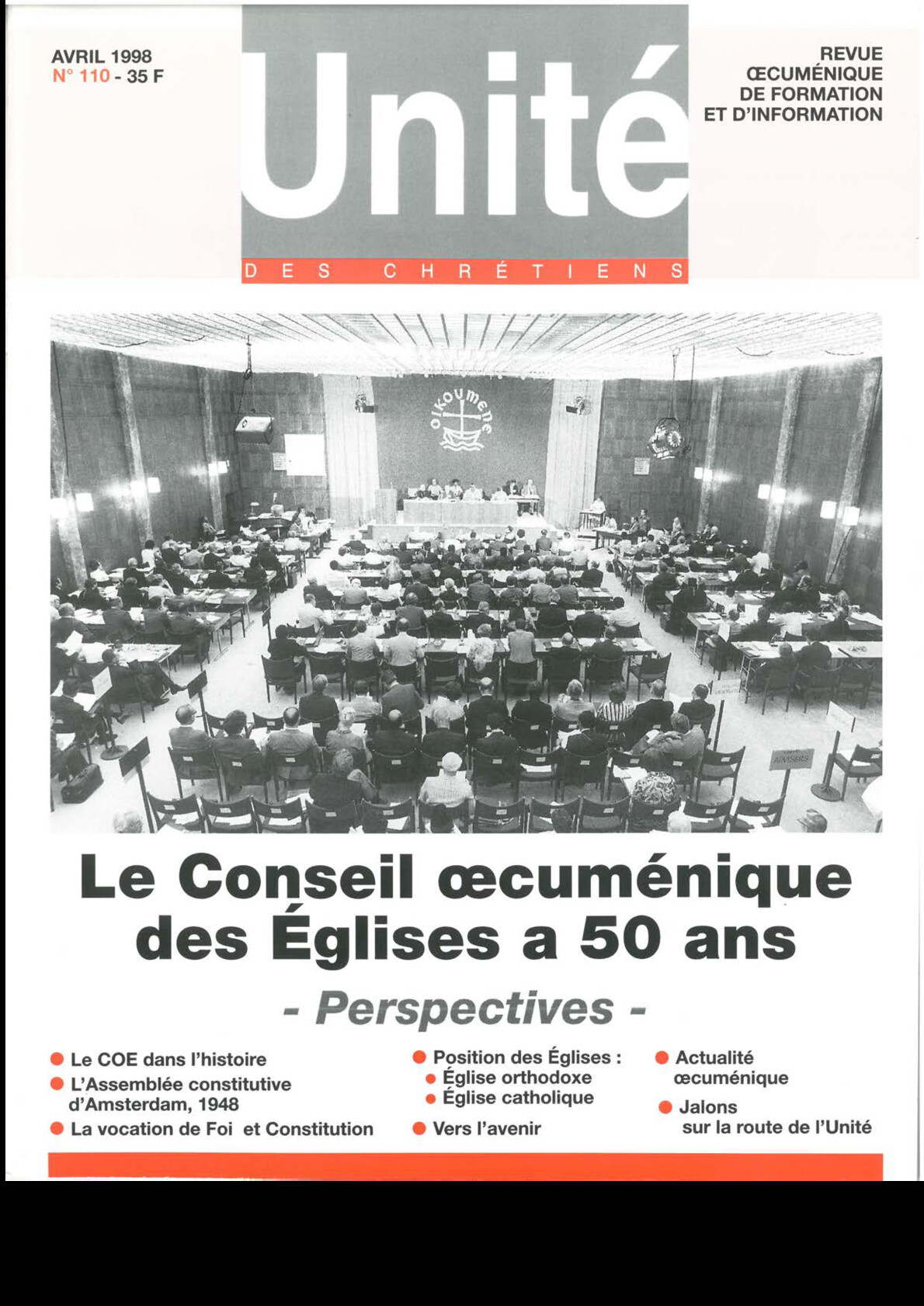 Le Conseil œcuménique des Églises a 50 ans : perspectives